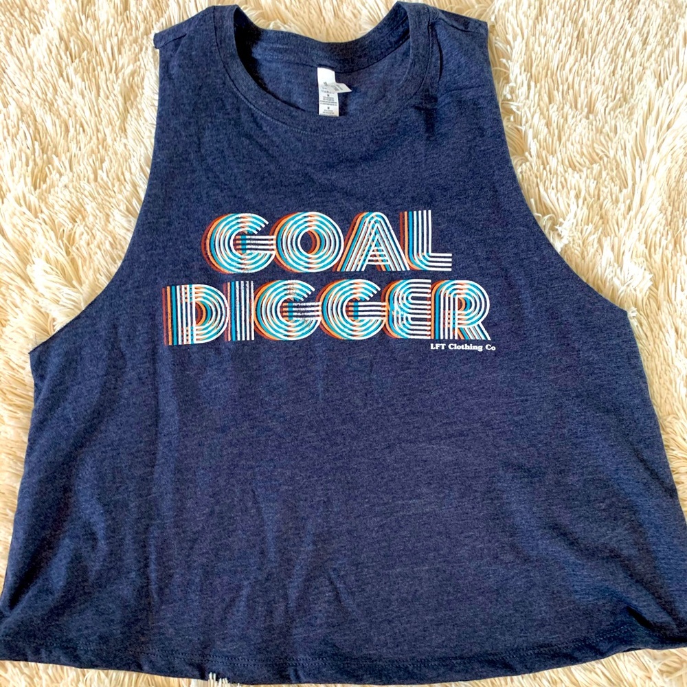 Goal Digger Cropped Muscle Racerback Tank - Picture 2 of 9